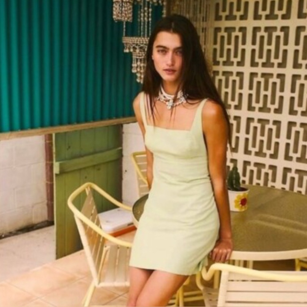 NWT Free People light green short dress. Very unique details. Sz Small.